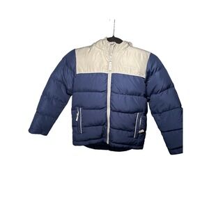 Eddie Bauer Kids Blue Gray Puffer Jacket Fleece Lined Down Fill XS 5/6 931OW832